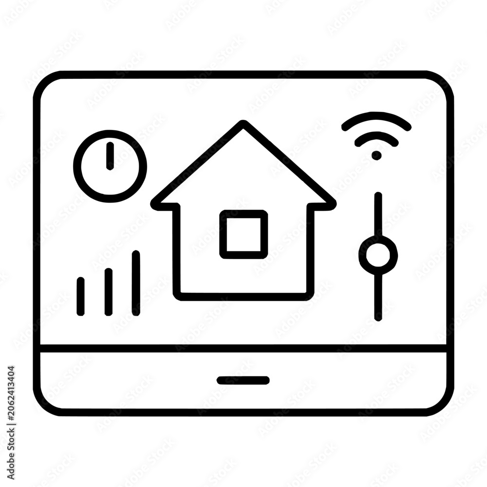 Fototapeta premium Home Automation Dashboard Line Icon