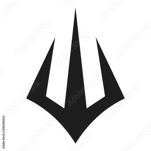 Foto Black trident icon symbol isolated on white background icon