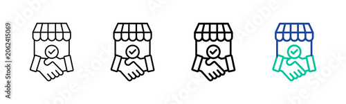 Retail Partnership Icon Collection Different Style Outline