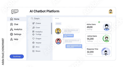 фотографія AI chatbot platform user interface screen.