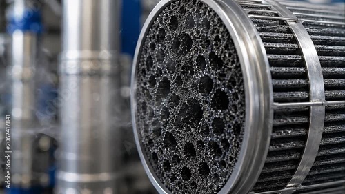 Carbon management decarbonization industrial filter membrane porous catalyst structure for emissions reduction and heat exchange energy carbon
