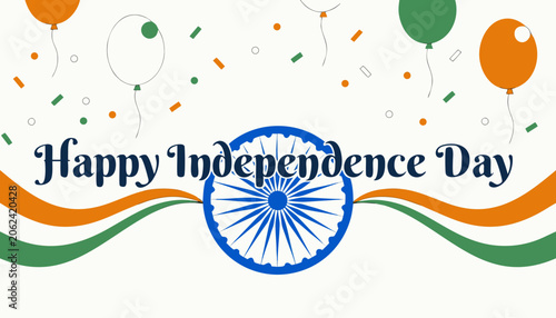 Indian Independence Day, Happy Independence Day banner, Tricolor celebration, vector illustration