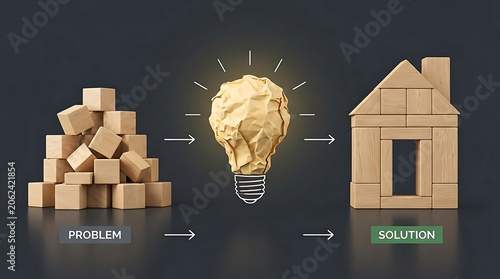 From Problem to Solution: A Crumpled Paper Lightbulb Idea Transforms Chaotic Blocks into an Organized House