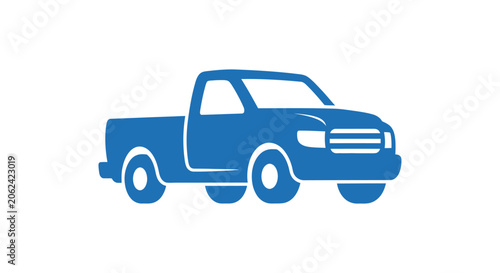 A simple blue icon representing a generic pickup truck vehicle