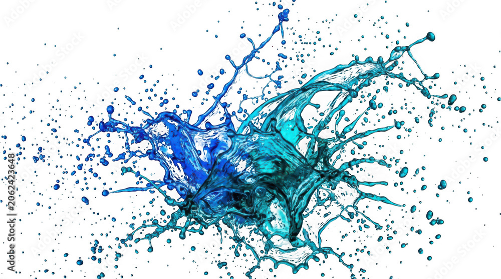 Naklejka premium Abstract blue liquid splash isolated on transparent background