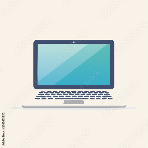 Flat Design Laptop Illustration