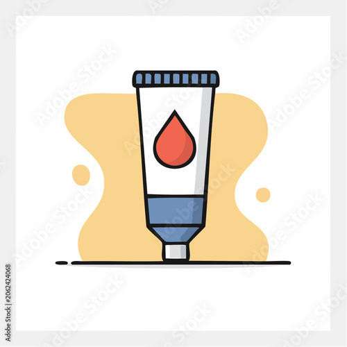 Paint tube with red drop icon