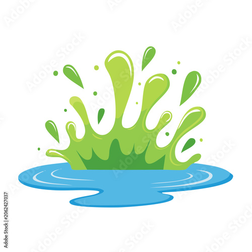 Flat design cactus with water splash icon