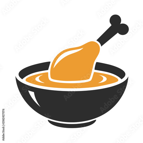 Flat design cupcake icon with cherry
