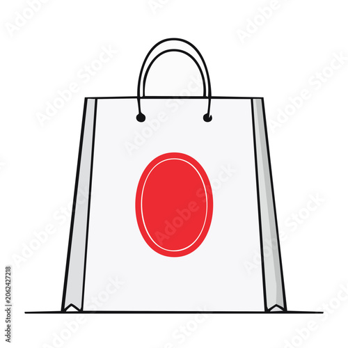 Flat design shopping bag with heart icon