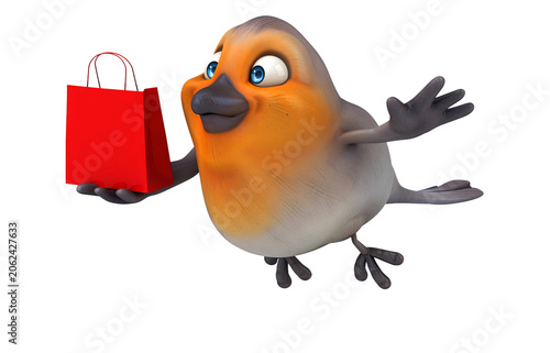 Fun 3D Cartoon Bird Character Illustration with Cute and Playful Expression