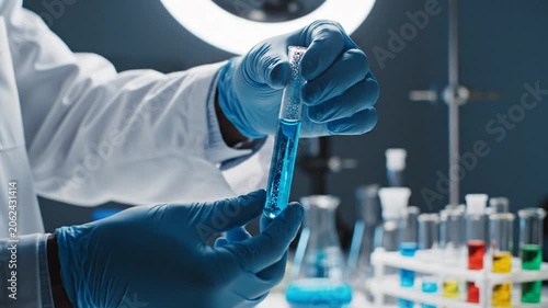 Laboratory Scientist Handling Test Tube In Bright Modern Lab