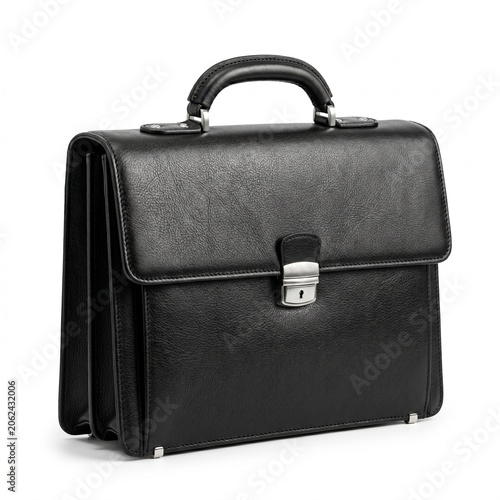 black briefcase isolated on white