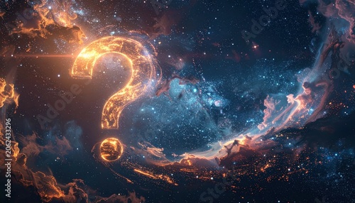 Cosmic Question Mark - A Nebula of Inquiry in the Universe.