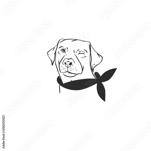 Hand drawn vector abstract graphic line collection with doodle cute funny cartoon dog characters.Vector illustration of funny cartoon adorable cat in trendy style. Line icon pet print.