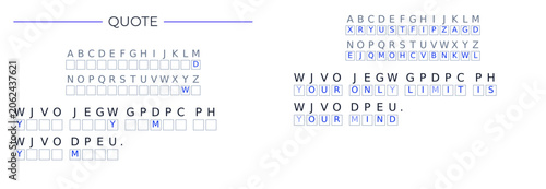 Brain teaser cryptogram worksheet with inspirational quote template 