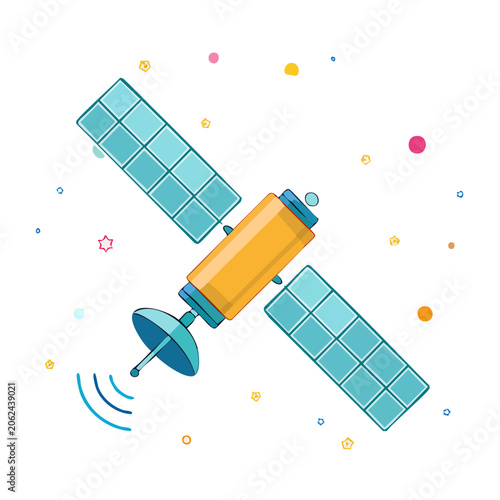 Flat design vector of tablet computer with stylus