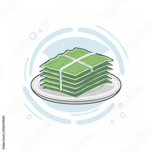 Green geometric circular pattern vector