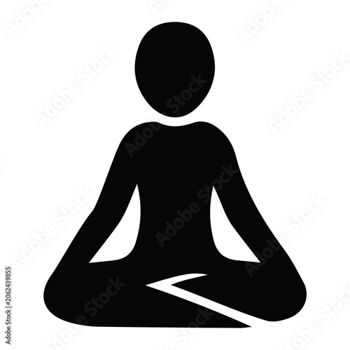 Tableau sur toile Person sitting in meditation on a serene natural landscape outdoors