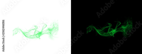 Horizontal Green Smoke Wave Abstract Fluid Art