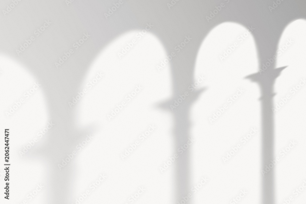 Naklejka premium Film fashion Photography of, close up *shadow* arched architecture on the wall, --ar 3:2
