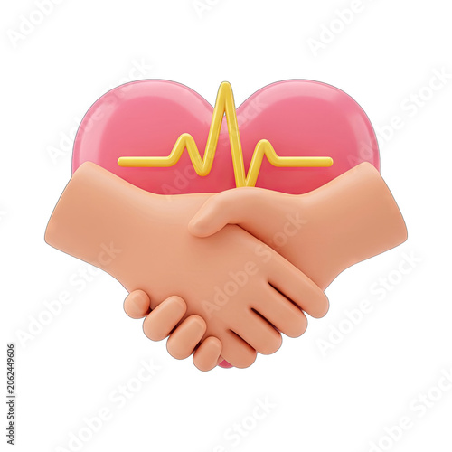 Heart and Handshake with ECG Line