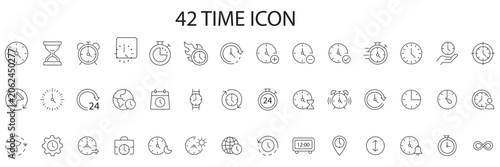 Foto Time thin line icon collection for scheduling, productivity and time management concept