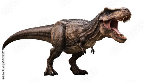 Quadro su tela Tyrannosaurus Rex roaring with mouth open, detailed skin texture