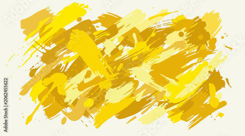 Schilderij op canvas Abstract golden brush strokes on canvas.
