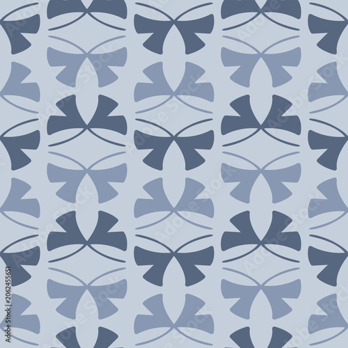 Japanese Butterfly Bow Motif Vector Seamless Pattern