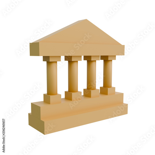 Classical Building Temple 3D Illustration