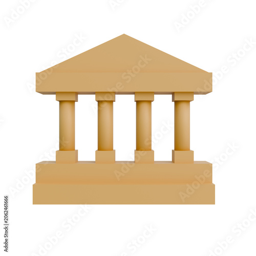 Classical Building Temple 3D Illustration