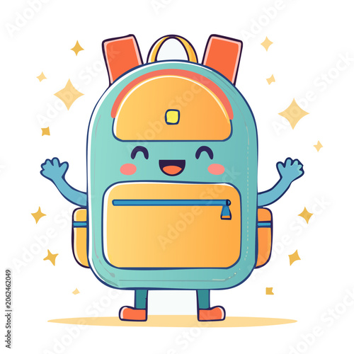 Cartoon robot with stars and geometric shapes