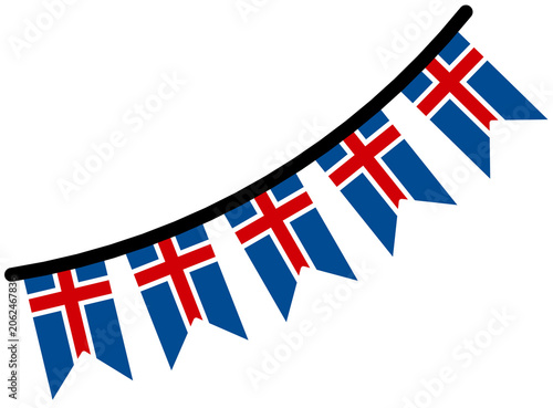 Konstfotografi Iceland Flag Motif Party Bunting