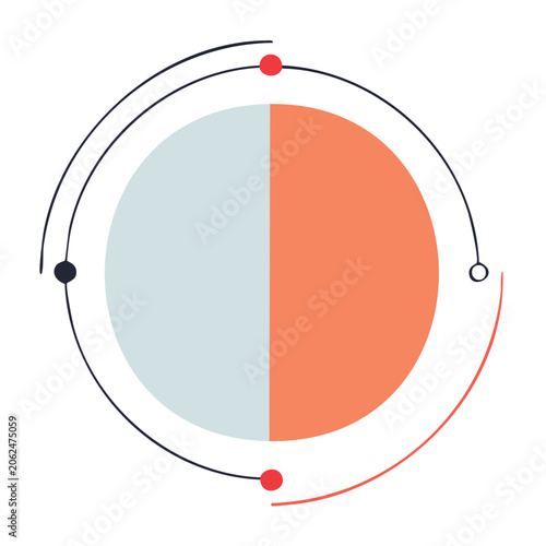 Flat design circular target with bullseye