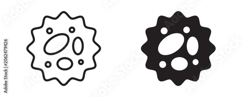 Photos White Blood Cell Icon Set in Outline and Solid Style, Vector Illustration