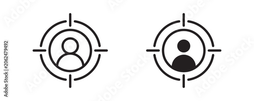 Cuadro en lienzo Customer Centricity Icon Set in Outline and Solid Style, Vector Illustration
