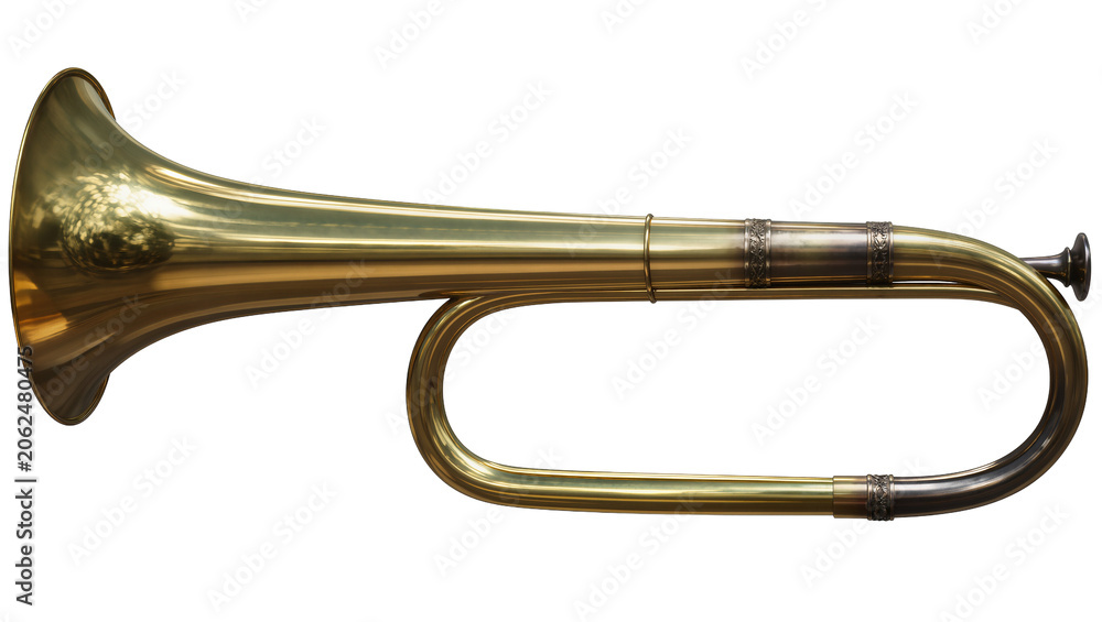 Obraz premium Brass Bugle Horn with Decorative Bands