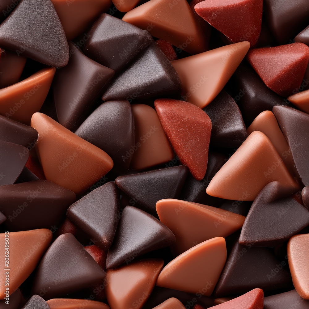 Fototapeta premium Seamless Texture of Assorted Triangular Milk and Dark Chocolate Pieces