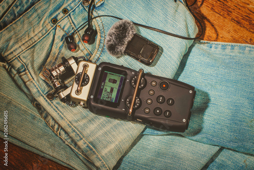 Portable Journalism Audio Kit with Recorder, Microphone and Earphones