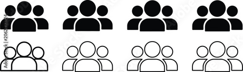 Tableau sur toile People icon set, trendy person symbols and user avatars for website interfaces mobile applications infographics and digital platforms