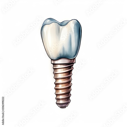 Dental Implant Illustration A Modern Solution for Missing Teeth and Oral Health, Isolated Object