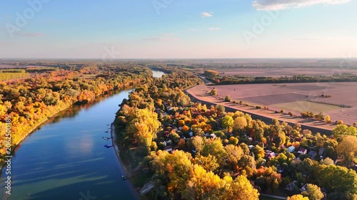 Tisza and Cris River in autumn, Csongrad, Hungary