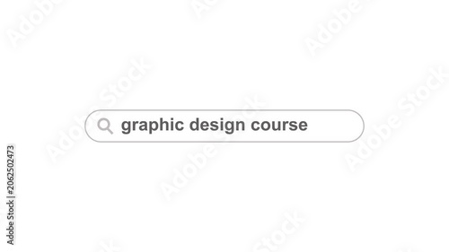 Graphic Design Course Search Animation with Creative Learning and Digital Skills