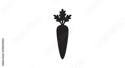 Foto Carrot Silhouette On White Background Simple Vegetable Shape