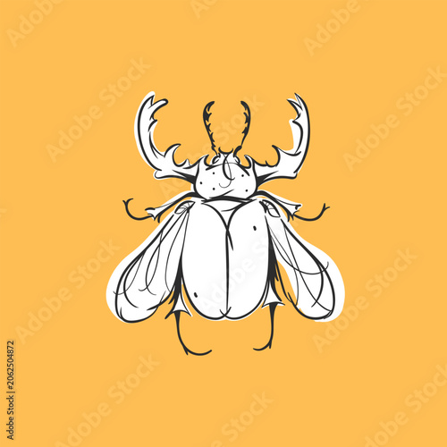 Hand drawn abstract vector graphic illustration collection set with cute, stylized insect bugs sketch.Trendy modern wild nature design concept sketch.Vector line bugs symbol. animal icons