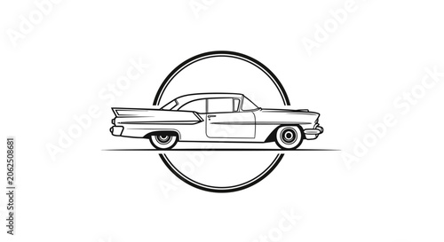 Classic Vintage American Car Badge Logo Design Vector