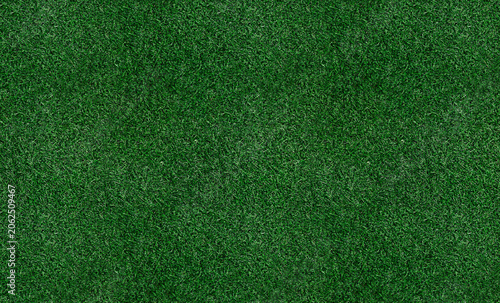 Fotografie Top View of Fresh Green Grass Texture, Seamless Lush Artificial Turf Lawn Patter
