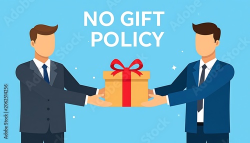 Businessmen Refusing Gift No Policy.