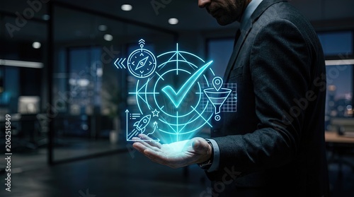 Innovative business strategies for success corporate office digital marketing concept urban environment professional perspective growth and development insights